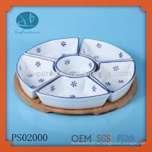 Set de platos divididos en cerámica, conjunto de platos para servir los alimentos, bandeja redonda de 5 piezas